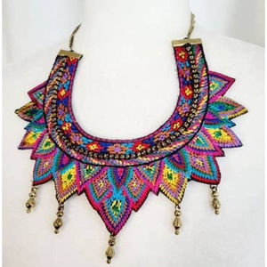 Beautiful Beaded & Embroidered Bib Necklace